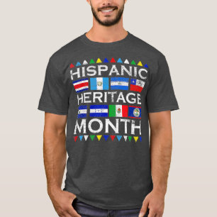 Hispanic Heritage Month Vintage Latino Countries F T-Shirt