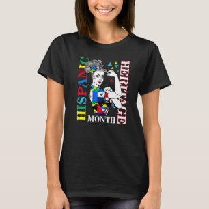 Hispanic Heritage Month Woman Latino Countries Fla T-Shirt