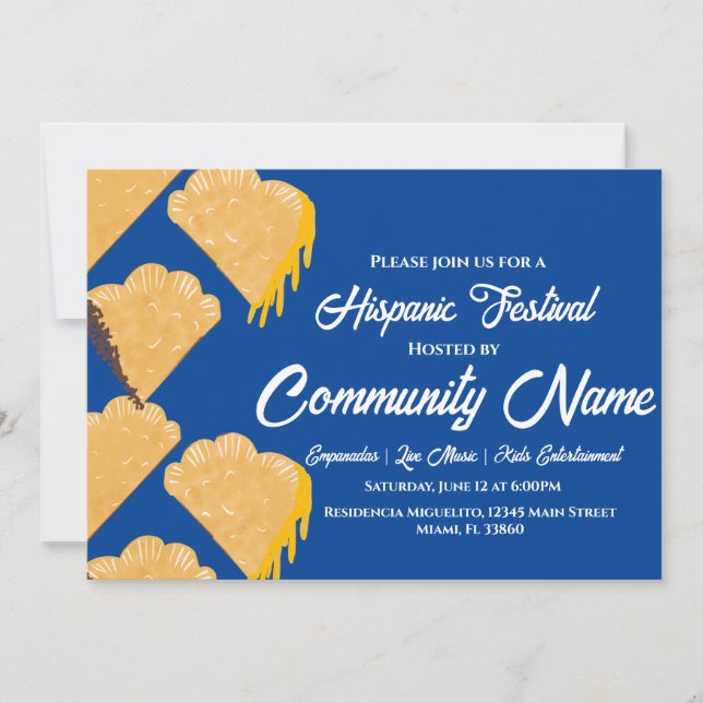 Hispanic Latin Festival Empanadas Invitation (Front)