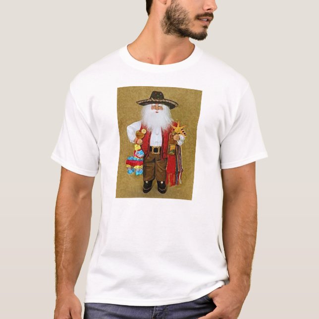 Hispanic Mexican Southwestern Texan Santa Claus T-Shirt (Front)