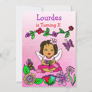Hispanic or African-American Fairy Birthday Invitation