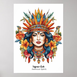 Hispanic Pride, American Spirit. Poster