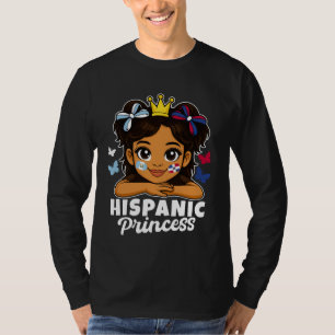 Hispanic Princess Girl Guatemala and Dominican Fla T-Shirt