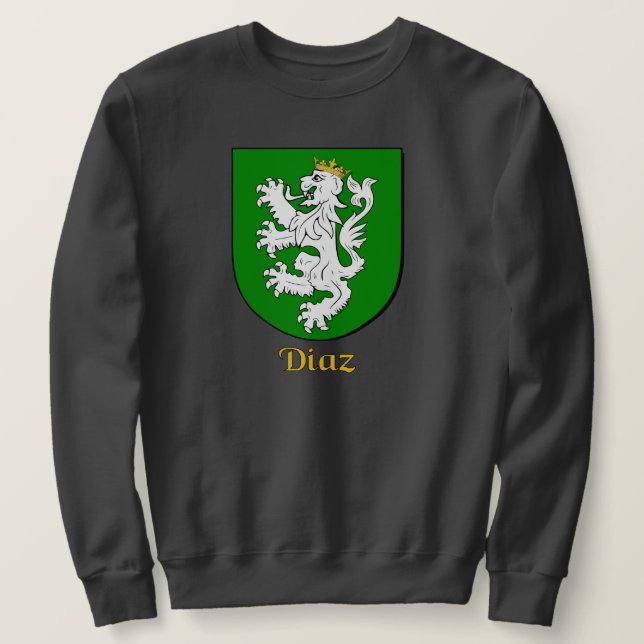 Hispanic Surname Diaz Family Shield  Sweatshirt (Design Front)
