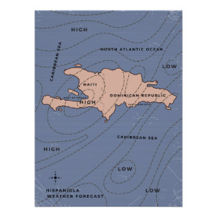Hispaniola Weather map Poster