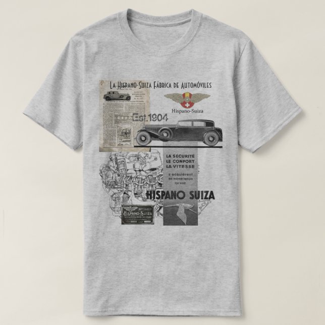 Hispano Suiza Cars T-Shirt (Design Front)