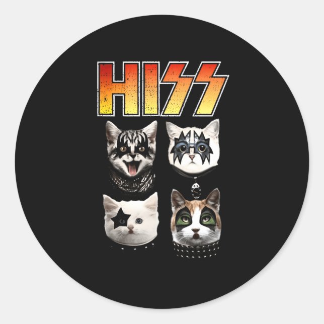 Hiss Ca Hiss Cat Hiss Cat Classic Round Sticker (Front)
