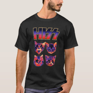 Hiss Cat  Cats Kittens Rock Music Cat  Hiss 13 T-Shirt