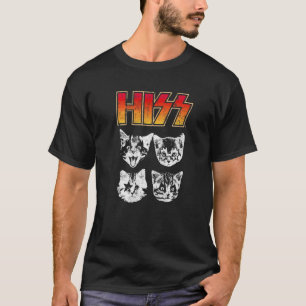 Hiss Cat  Cats Kittens Rock Music Cat  Hiss T-Shirt
