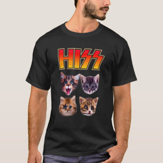 Hiss Cats Cat Kittens Rock Music Cat Hiss T-Shirt
