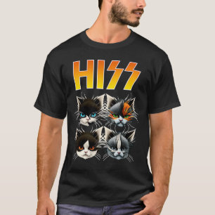 Hiss  Cats Rockin Outfit Apparel Rock Music Cat T-Shirt