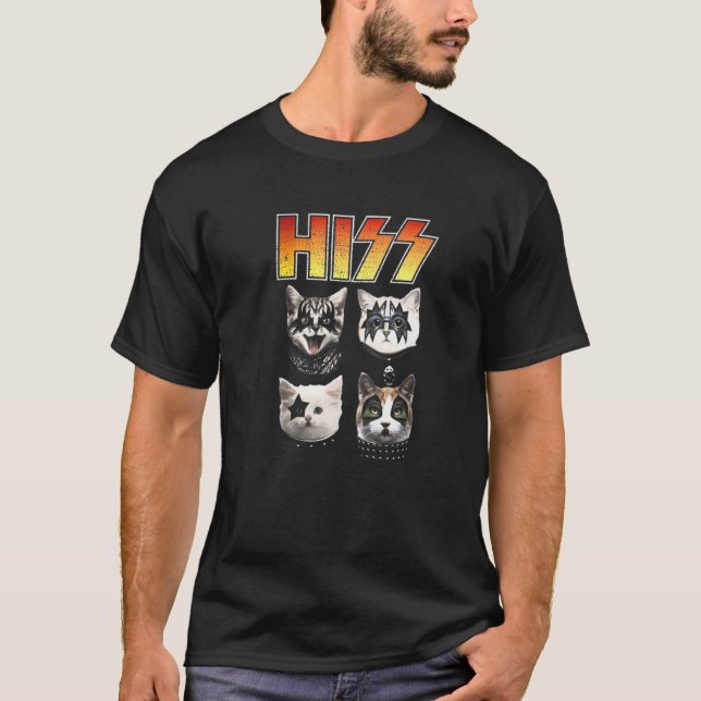HISS Funny Cat Hiss Cat Lover Hiss Cat T-Shirt (Front)