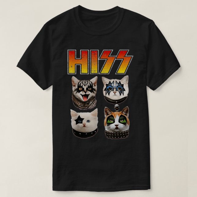 Hiss Funny Cat LoverTShirt T-Shirt (Design Front)