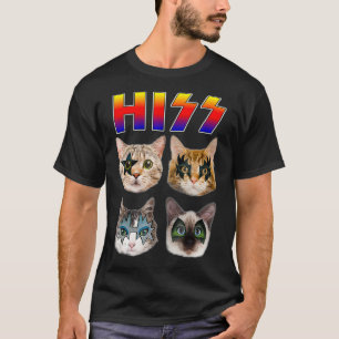 Hiss Funny Cats Kittens Rock Rockin Gift Tee