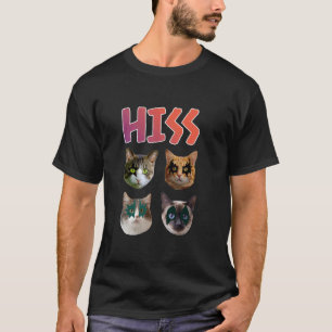 Hiss Funny Cats Kittens Rock Rockin Pun Cat Lover  T-Shirt