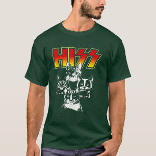 HISS Funny Cute Cat Mum Kitten Cats Lover Rock Gif T-Shirt