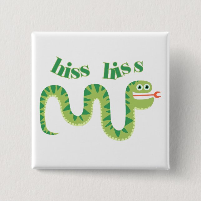 Hiss Hiss Snake 15 Cm Square Badge (Front)