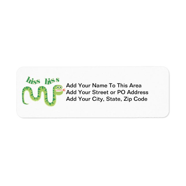 Hiss Hiss Snake Return Address Label (Front)