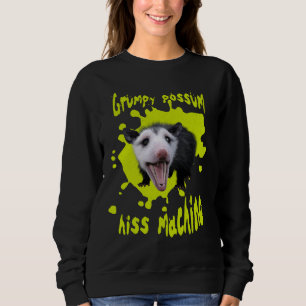 Hiss Machine Funny Grumpy Opossum Feral Humour Sweatshirt