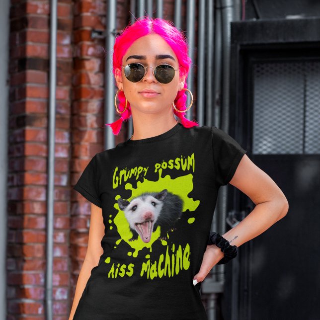 Hiss Machine Funny Grumpy Opossum Feral Humour T-Shirt (Creator Uploaded)