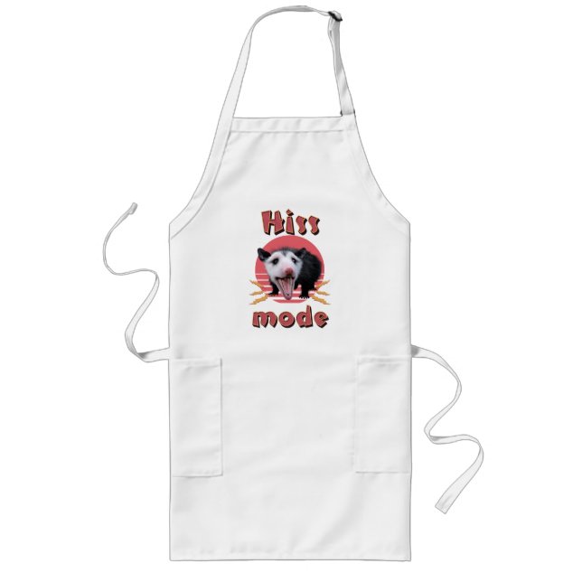 Hiss Mode Funny Opossum Chaotic Animal Long Apron (Front)