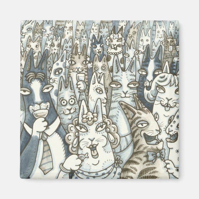Hiss N' Fitz CAT PARTY MAGNET (Front)
