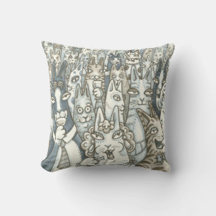 Hiss N' Fitz CAT PARTY Outdoor THROW PILLOW