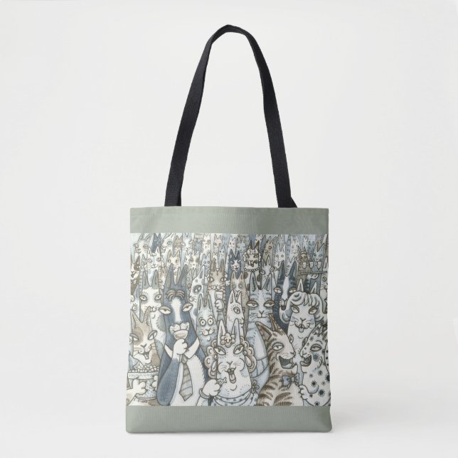 Hiss N' Fitz CAT PARTY TOTE BAG (Front)