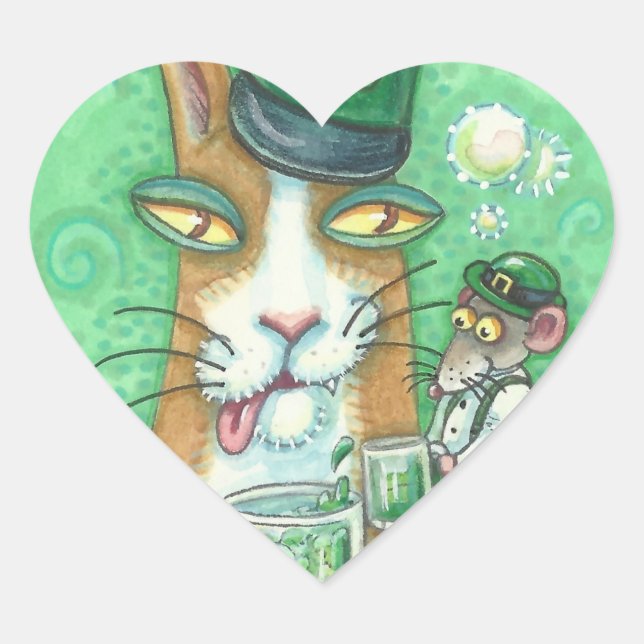 Hiss N' Fitz Cat Rat ST. PATRICK'S DAY STICKERS (Front)