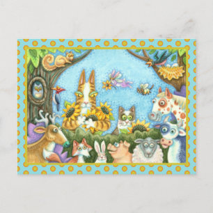 HISS N' FITZ CATS AND MENAGERIE OF FRIENDS, FUNNY POSTCARD