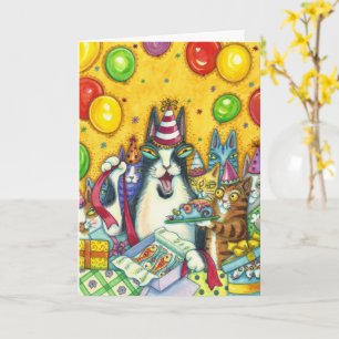 HISS N' FITZ CATS, KITTENS, MICE, FUNNY BIRTHDAY CARD