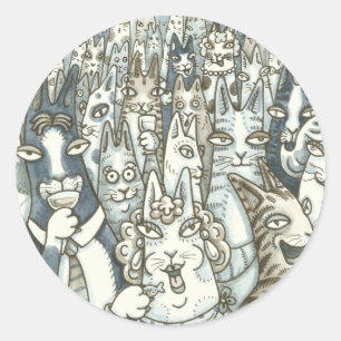 Hiss N' Fitz Cats LIFE'S A PARTY STICKERS Sheet