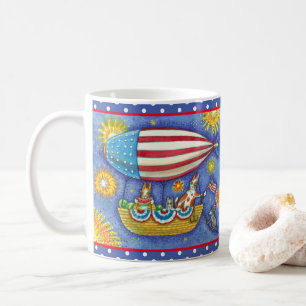 HISS N' FITZ CATS & MOUSE IN 4TH OF JULY ZEPPELIN COFFEE MUG