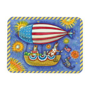 HISS N' FITZ CATS & MOUSE IN 4TH OF JULY ZEPPELIN MAGNET