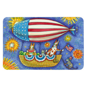 HISS N' FITZ CATS & MOUSE IN 4TH OF JULY ZEPPELIN MAGNET
