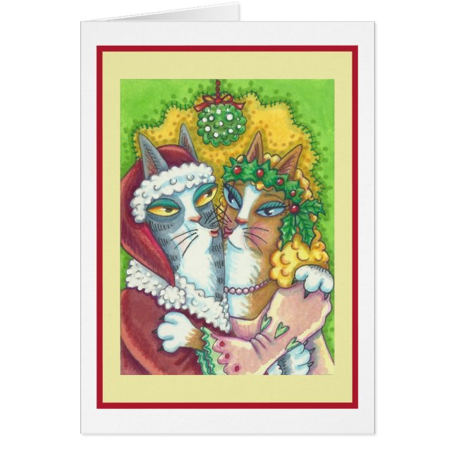 HISS N' FITZ CATS, SANTA CHRISTMAS GREETING CARD V (Front)