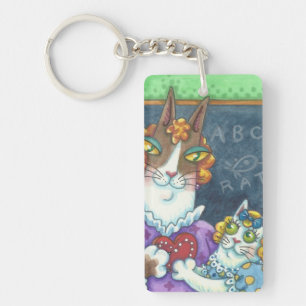 Hiss N' Fitz Cats TEACHER'S PET KEYCHAIN Customise
