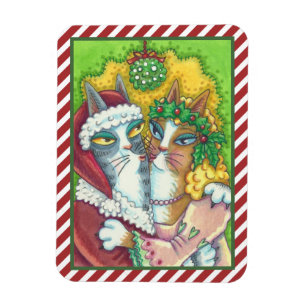 HISS N' FITZ KISSING CATS, SANTA CLAWS MAGNET