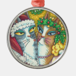 HISS N' FITZ KISSING CATS, SANTA CLAWS ORNAMENT