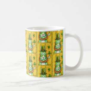 HISS N' FITZ LEPRECHAUN, ST. PADDY'S DAY FUNNY CAT COFFEE MUG