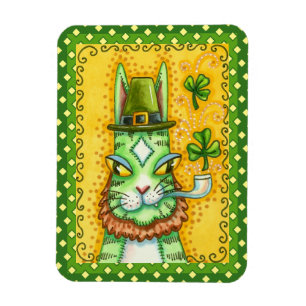 HISS N' FITZ LEPRECHAUN, ST. PADDY'S DAY FUNNY CAT MAGNET