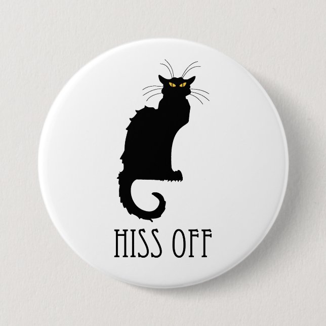 Hiss Off Cat Funny 7.5 Cm Round Badge (Front)