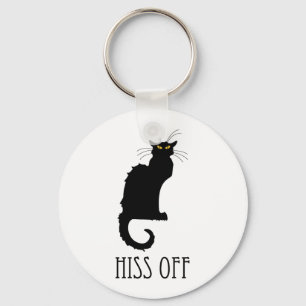 Hiss Off Cat Funny Key Ring