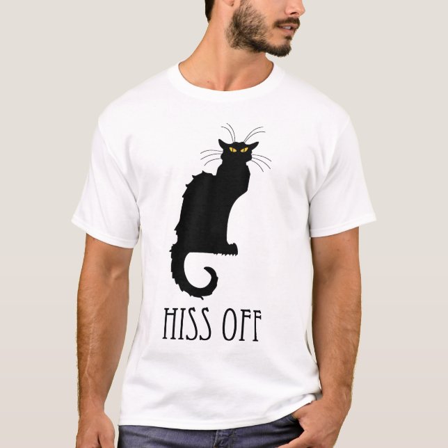 Hiss Off Cat Funny T-Shirt (Front)