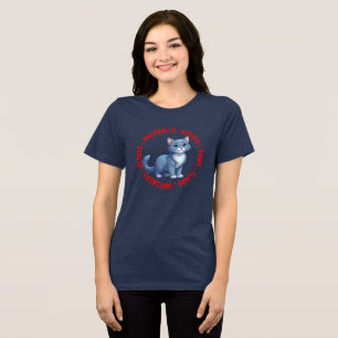 Hisses and Kisses, Russian blue cat Tri-Blend Shirt