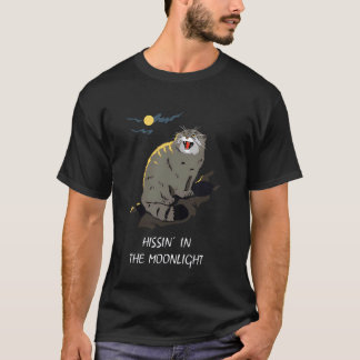 Hissin in the moonlight pallas cat FUNNY Cat Silly T-Shirt
