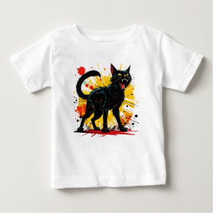 Hissing Defensive Black Cat Baby T-Shirt