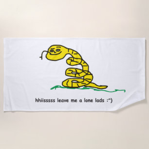 Hisssss Leave Me Alone Lads Gadsden Parody Beach Towel