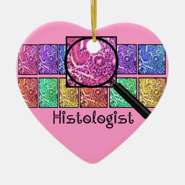 Histologist Gifts Magnified Cells Design Ceramic Ornament (Front)