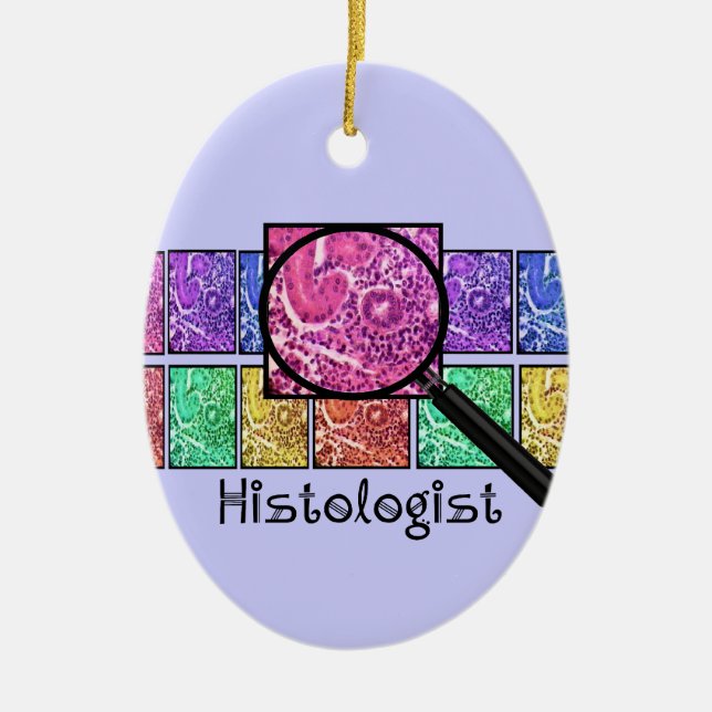 Histologist Gifts Magnified Cells Design Ceramic Ornament (Front)